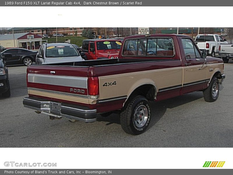 Dark Chestnut Brown / Scarlet Red 1989 Ford F150 XLT Lariat Regular Cab 4x4