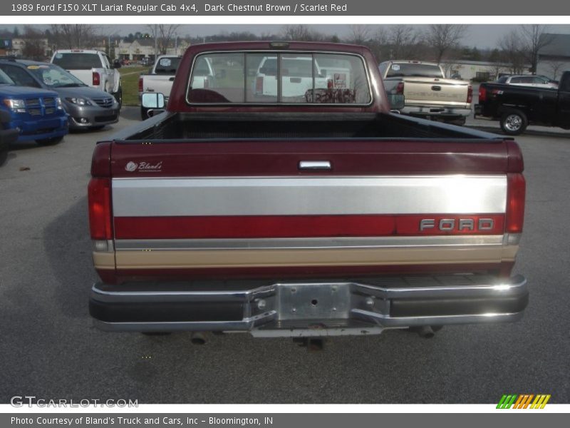 Dark Chestnut Brown / Scarlet Red 1989 Ford F150 XLT Lariat Regular Cab 4x4