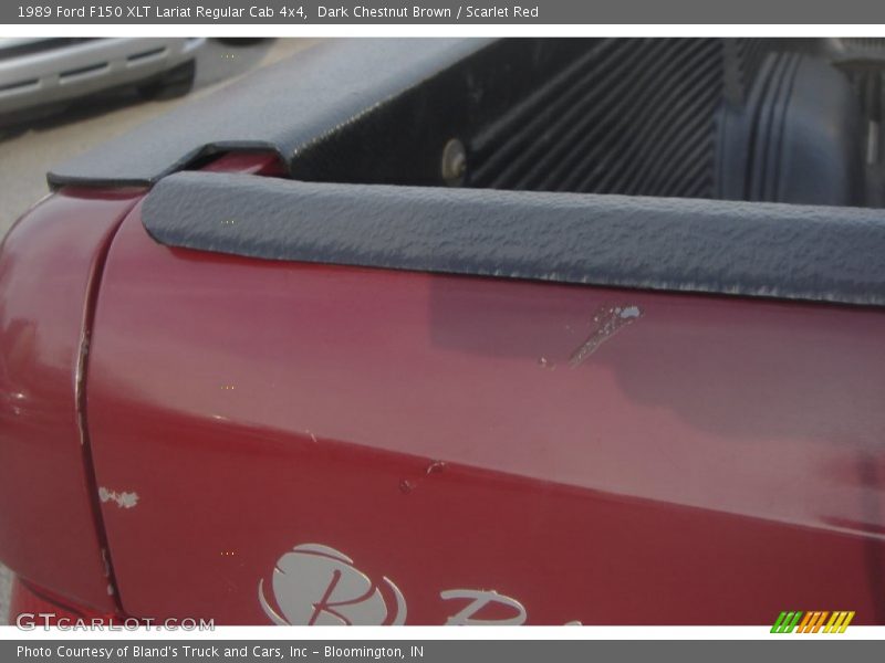 Dark Chestnut Brown / Scarlet Red 1989 Ford F150 XLT Lariat Regular Cab 4x4