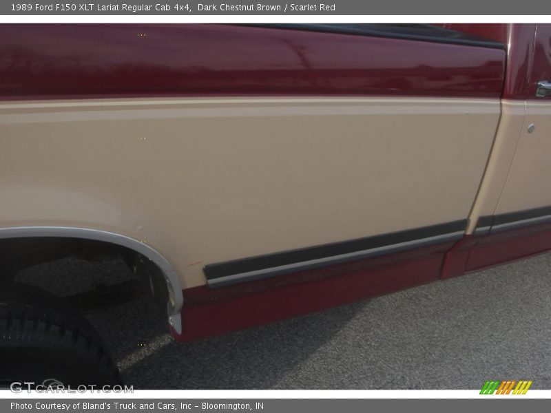 Dark Chestnut Brown / Scarlet Red 1989 Ford F150 XLT Lariat Regular Cab 4x4