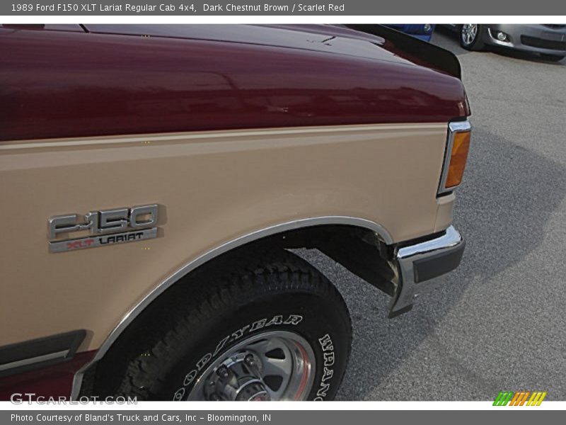 Dark Chestnut Brown / Scarlet Red 1989 Ford F150 XLT Lariat Regular Cab 4x4