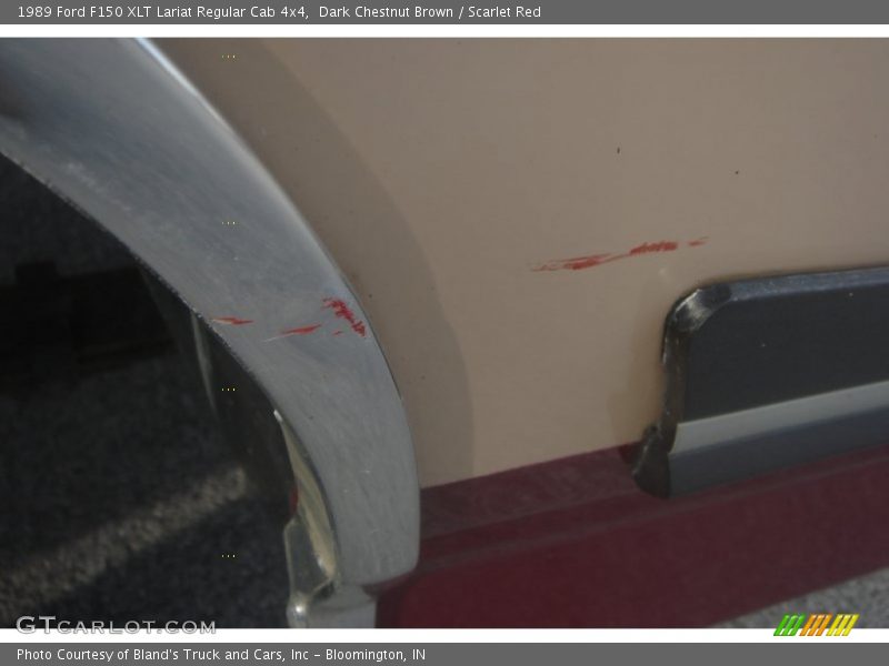 Dark Chestnut Brown / Scarlet Red 1989 Ford F150 XLT Lariat Regular Cab 4x4