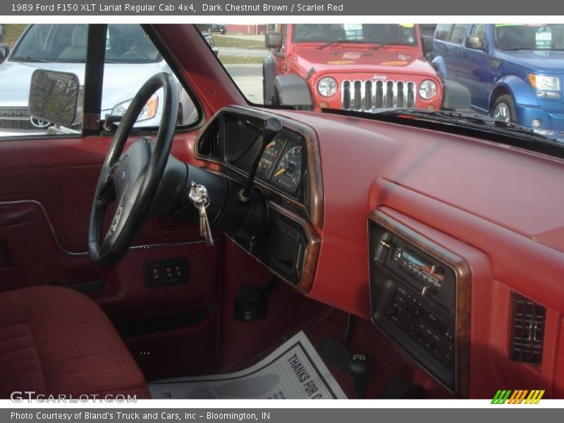 Dark Chestnut Brown / Scarlet Red 1989 Ford F150 XLT Lariat Regular Cab 4x4