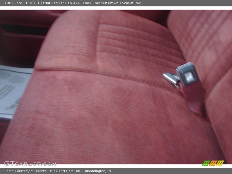 Dark Chestnut Brown / Scarlet Red 1989 Ford F150 XLT Lariat Regular Cab 4x4