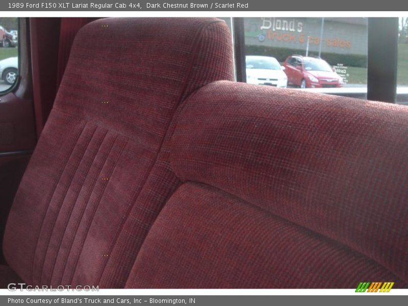 Dark Chestnut Brown / Scarlet Red 1989 Ford F150 XLT Lariat Regular Cab 4x4