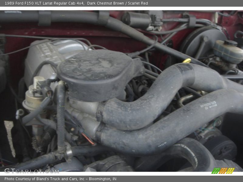 Dark Chestnut Brown / Scarlet Red 1989 Ford F150 XLT Lariat Regular Cab 4x4