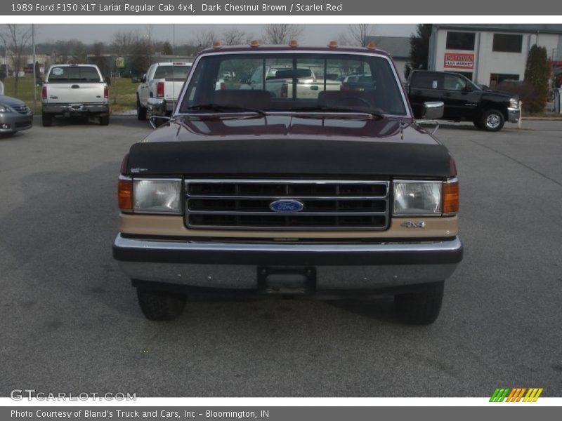 Dark Chestnut Brown / Scarlet Red 1989 Ford F150 XLT Lariat Regular Cab 4x4