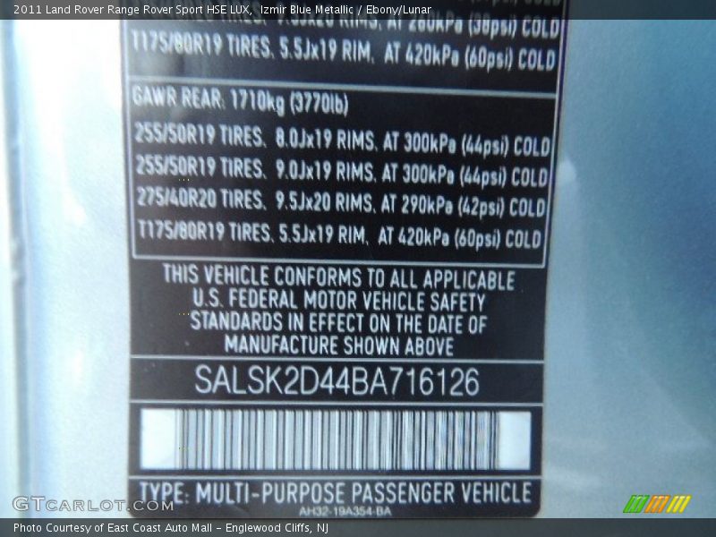 Izmir Blue Metallic / Ebony/Lunar 2011 Land Rover Range Rover Sport HSE LUX