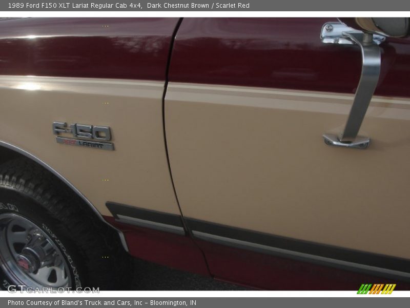 Dark Chestnut Brown / Scarlet Red 1989 Ford F150 XLT Lariat Regular Cab 4x4