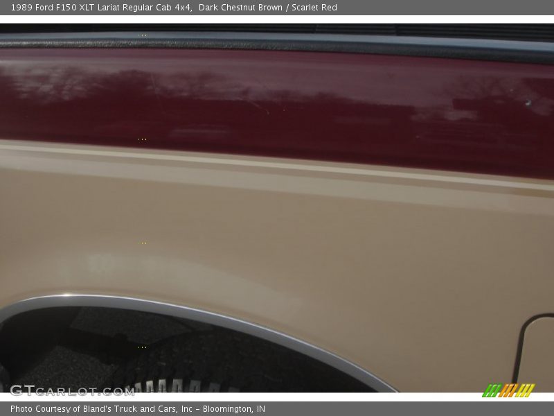 Dark Chestnut Brown / Scarlet Red 1989 Ford F150 XLT Lariat Regular Cab 4x4