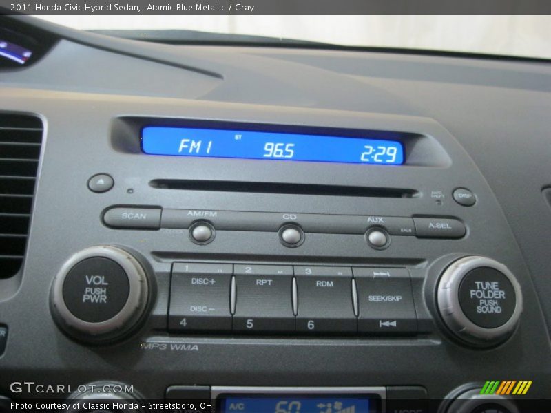 Atomic Blue Metallic / Gray 2011 Honda Civic Hybrid Sedan