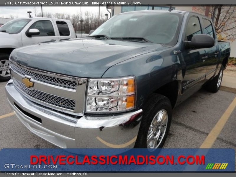 Blue Granite Metallic / Ebony 2013 Chevrolet Silverado 1500 Hybrid Crew Cab