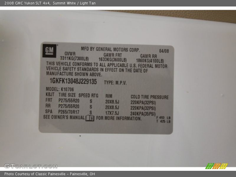 Summit White / Light Tan 2008 GMC Yukon SLT 4x4