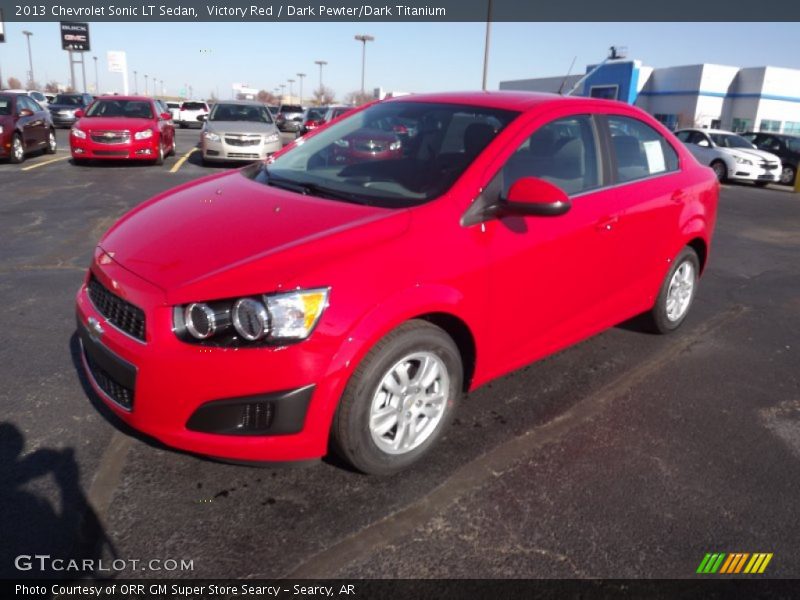 Victory Red / Dark Pewter/Dark Titanium 2013 Chevrolet Sonic LT Sedan