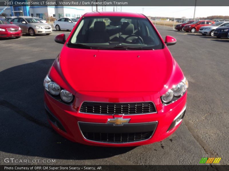 Victory Red / Dark Pewter/Dark Titanium 2013 Chevrolet Sonic LT Sedan