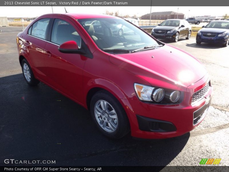 Victory Red / Dark Pewter/Dark Titanium 2013 Chevrolet Sonic LT Sedan
