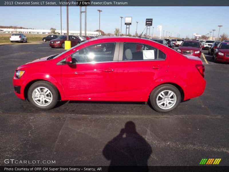 Victory Red / Dark Pewter/Dark Titanium 2013 Chevrolet Sonic LT Sedan