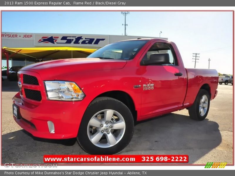 Flame Red / Black/Diesel Gray 2013 Ram 1500 Express Regular Cab