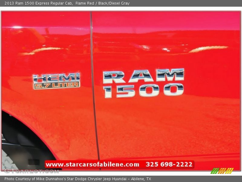 Flame Red / Black/Diesel Gray 2013 Ram 1500 Express Regular Cab
