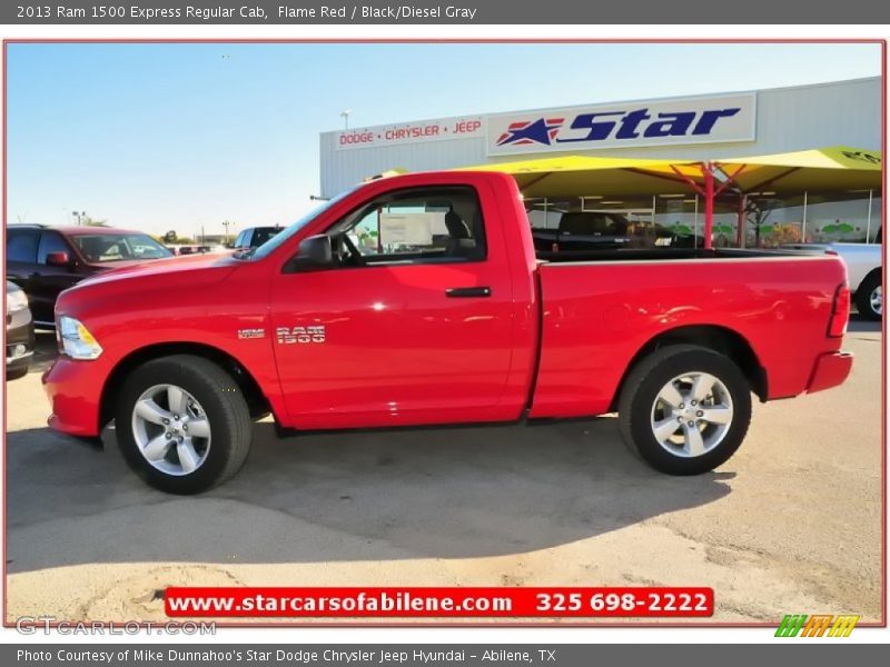 Flame Red / Black/Diesel Gray 2013 Ram 1500 Express Regular Cab