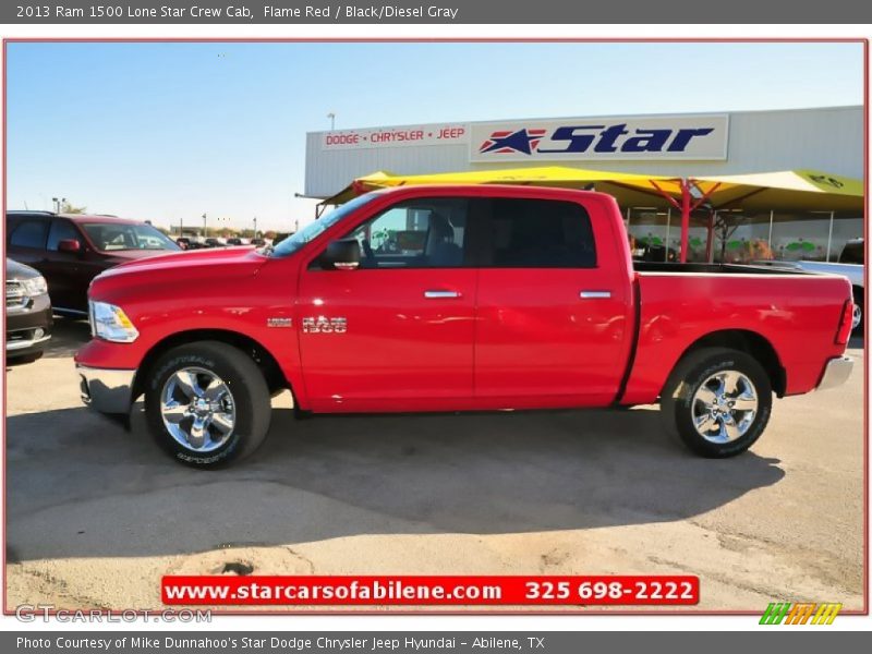 Flame Red / Black/Diesel Gray 2013 Ram 1500 Lone Star Crew Cab