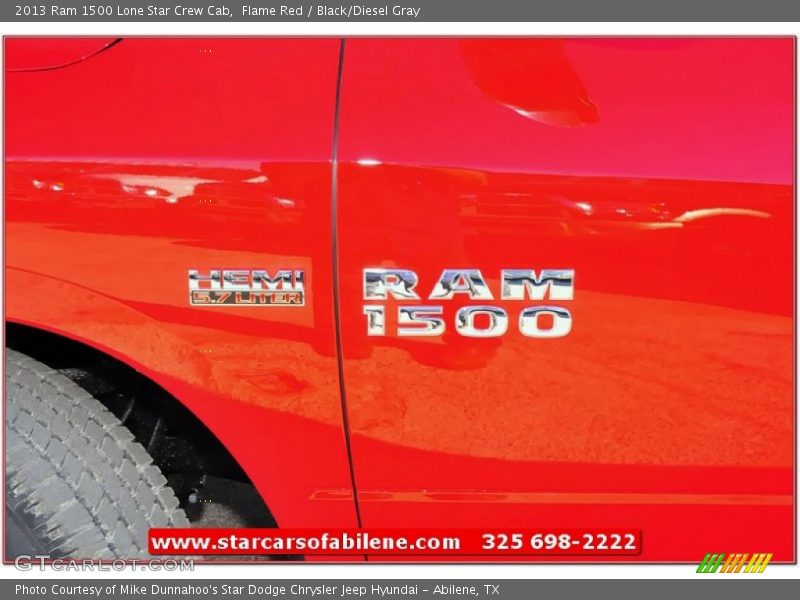 Flame Red / Black/Diesel Gray 2013 Ram 1500 Lone Star Crew Cab