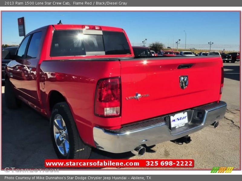 Flame Red / Black/Diesel Gray 2013 Ram 1500 Lone Star Crew Cab