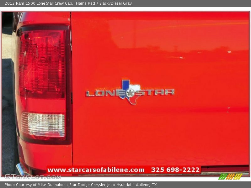 Flame Red / Black/Diesel Gray 2013 Ram 1500 Lone Star Crew Cab