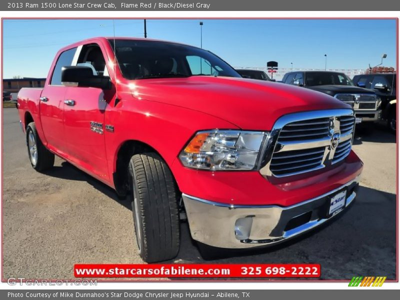 Flame Red / Black/Diesel Gray 2013 Ram 1500 Lone Star Crew Cab