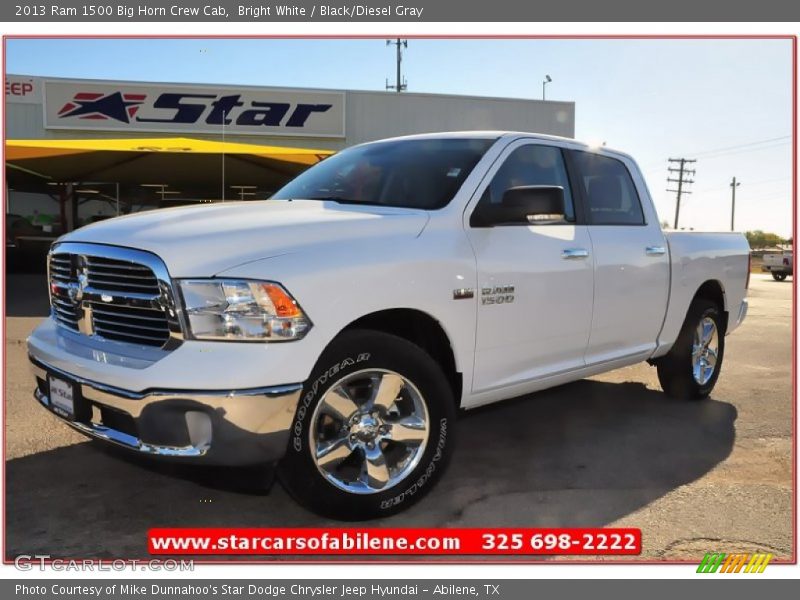 Bright White / Black/Diesel Gray 2013 Ram 1500 Big Horn Crew Cab