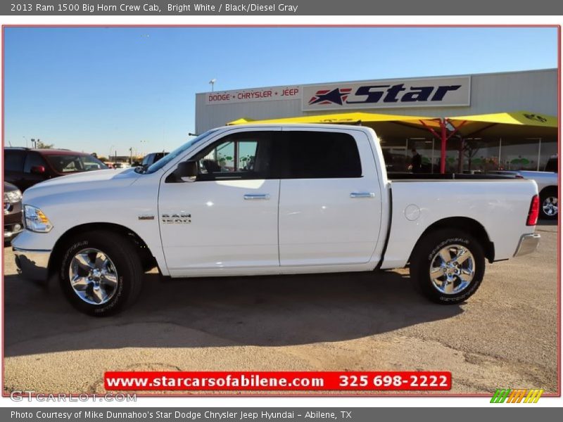 Bright White / Black/Diesel Gray 2013 Ram 1500 Big Horn Crew Cab