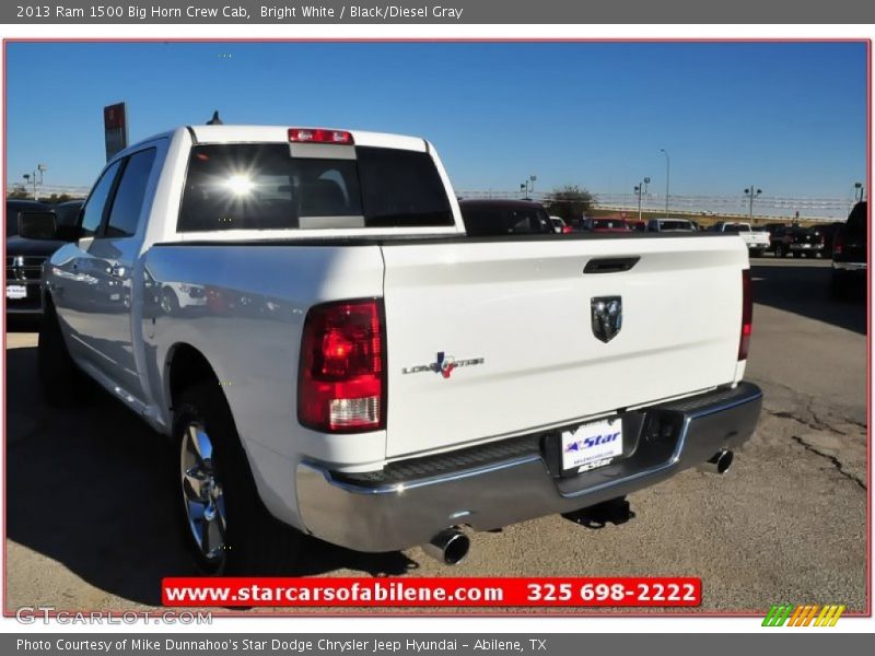 Bright White / Black/Diesel Gray 2013 Ram 1500 Big Horn Crew Cab