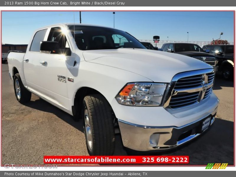 Bright White / Black/Diesel Gray 2013 Ram 1500 Big Horn Crew Cab