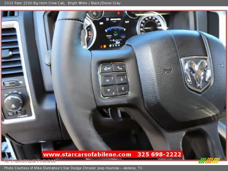 Bright White / Black/Diesel Gray 2013 Ram 1500 Big Horn Crew Cab