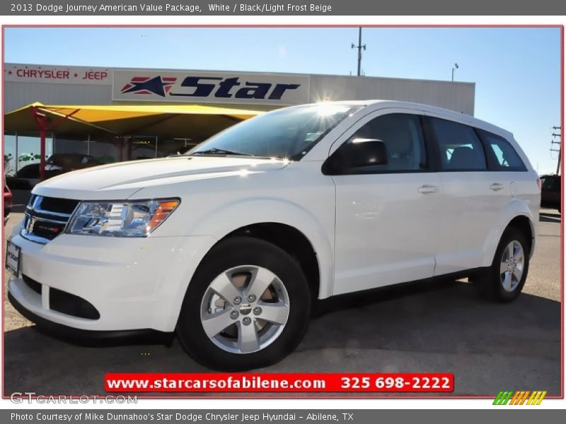 White / Black/Light Frost Beige 2013 Dodge Journey American Value Package