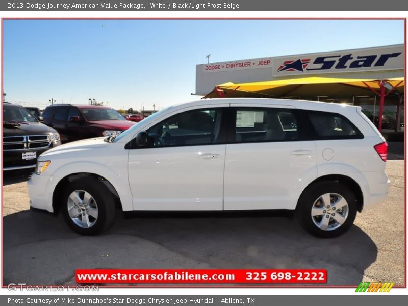 White / Black/Light Frost Beige 2013 Dodge Journey American Value Package