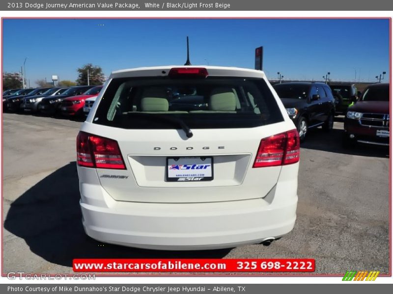 White / Black/Light Frost Beige 2013 Dodge Journey American Value Package