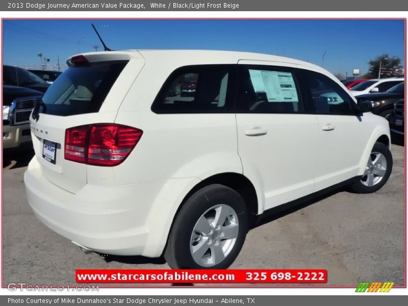 White / Black/Light Frost Beige 2013 Dodge Journey American Value Package