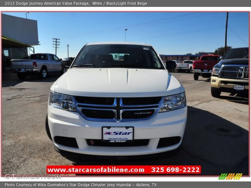 White / Black/Light Frost Beige 2013 Dodge Journey American Value Package