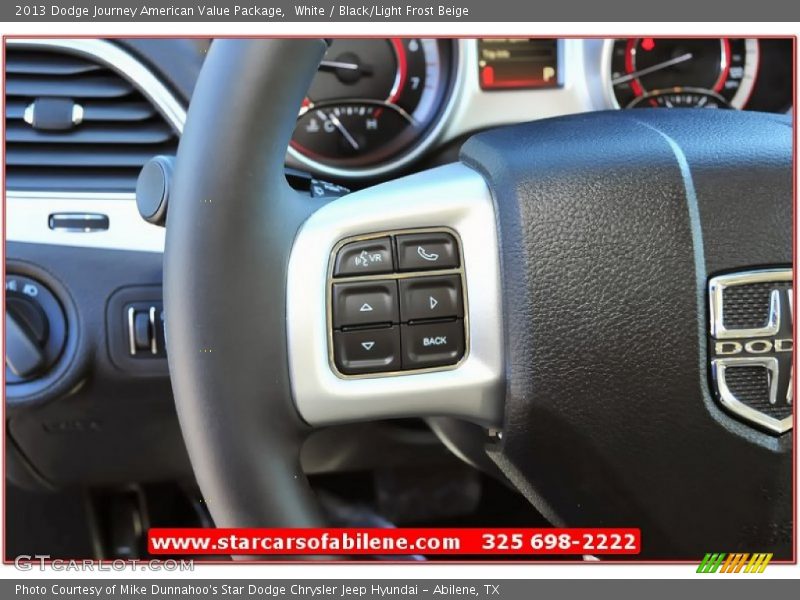White / Black/Light Frost Beige 2013 Dodge Journey American Value Package