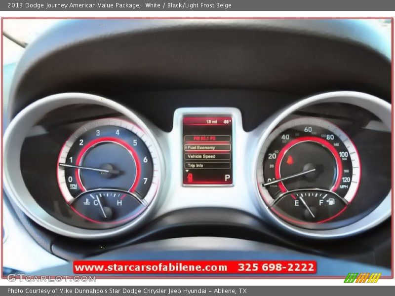 White / Black/Light Frost Beige 2013 Dodge Journey American Value Package