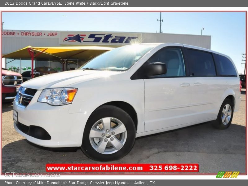 Stone White / Black/Light Graystone 2013 Dodge Grand Caravan SE
