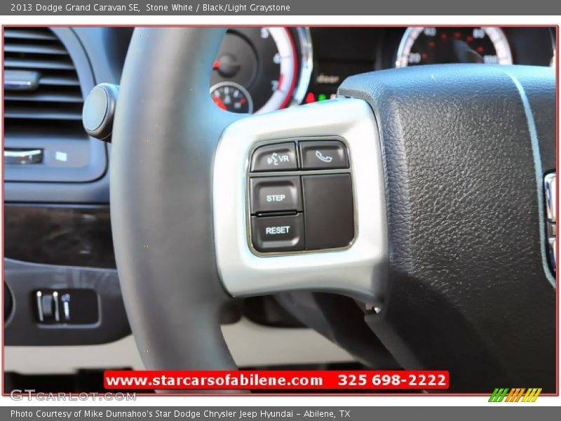 Stone White / Black/Light Graystone 2013 Dodge Grand Caravan SE