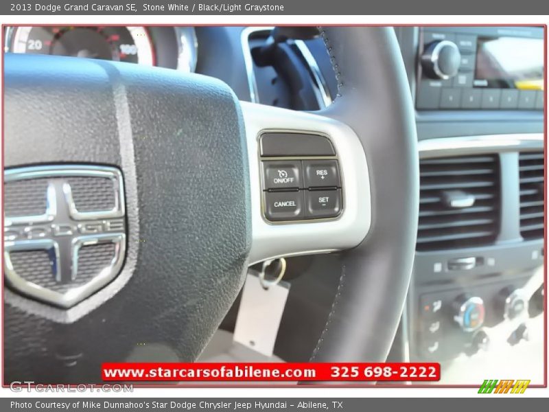 Stone White / Black/Light Graystone 2013 Dodge Grand Caravan SE