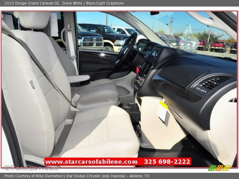 Stone White / Black/Light Graystone 2013 Dodge Grand Caravan SE