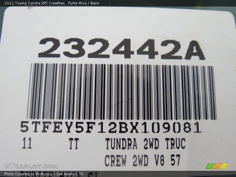 Pyrite Mica / Black 2011 Toyota Tundra SR5 CrewMax