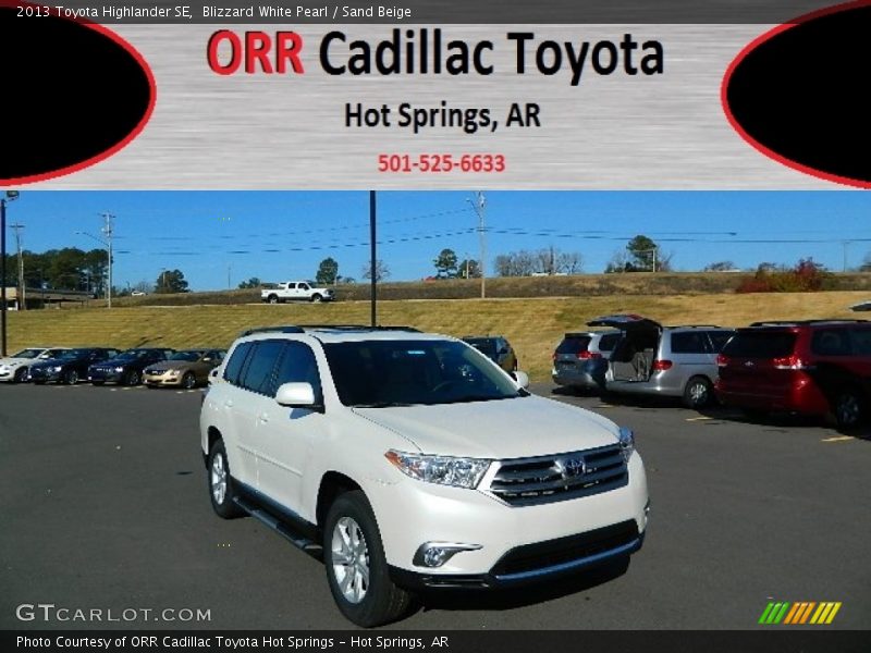 Blizzard White Pearl / Sand Beige 2013 Toyota Highlander SE