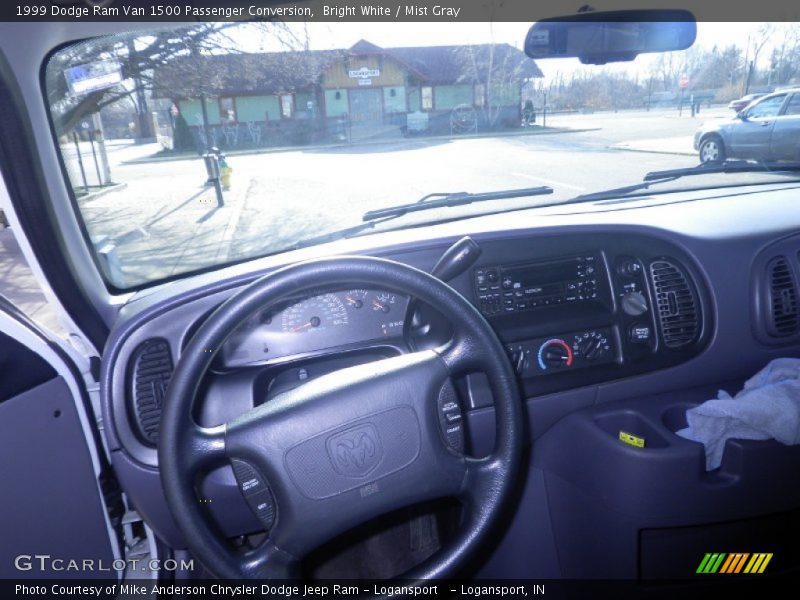 Bright White / Mist Gray 1999 Dodge Ram Van 1500 Passenger Conversion