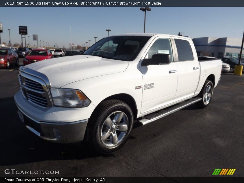 Bright White / Canyon Brown/Light Frost Beige 2013 Ram 1500 Big Horn Crew Cab 4x4