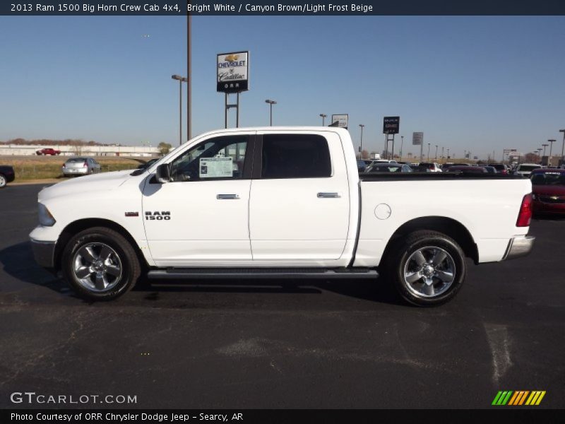 Bright White / Canyon Brown/Light Frost Beige 2013 Ram 1500 Big Horn Crew Cab 4x4